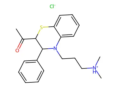 2-Acetyl-4-((3-dimethylamino)propyl)-3,4-dihydro-3-phenyl-2H-1,4-benzothiazine structure