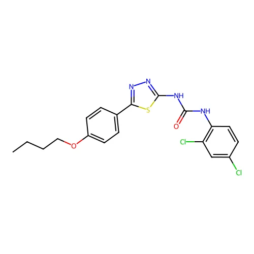 1-[5-(4-Butoxyphenyl)-1,3,4-thiadiazol-2-yl]-3-(2,4-dichlorophenyl)urea structure