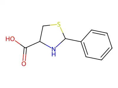 2-Phenylthiazolidine-4-carboxylic acid structure