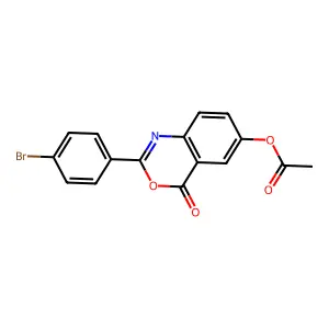 2-(4-bromophenyl)-4-oxo-4H-3,1-benzoxazin-6-yl acetate structure