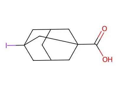 3-Iodotricyclo(3.3.1.13,7)decane-1-carboxylic acid structure