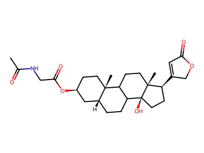 5-beta-Card-20(22)-enolide, 3-beta,14-dihydroxy-, 3-(acetamidoacetate) (ester) structure
