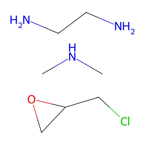 2-(chloromethyl)oxirane;ethane-1,2-diamine;N-methylmethanamine structure