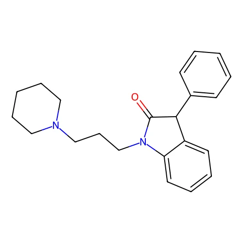 3-phenyl-1-(3-piperidin-1-ylpropyl)-3H-indol-2-one structure