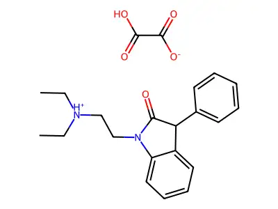 2H-Indol-2-one, 1,3-dihydro-1-(2-(diethylamino)ethyl)-3-phenyl-, oxalate structure
