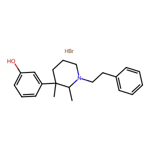 Phenol, 3-(3-(2,3-dimethyl-1-phenethyl)piperidyl)-, hydrobromide structure