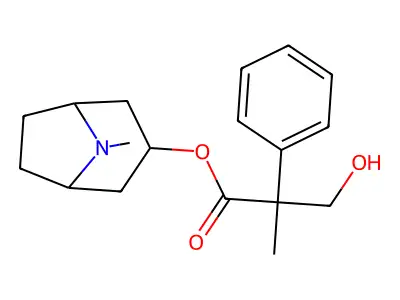 (8-Methyl-8-azabicyclo[3.2.1]octan-3-yl) 3-hydroxy-2-methyl-2-phenylpropanoate structure