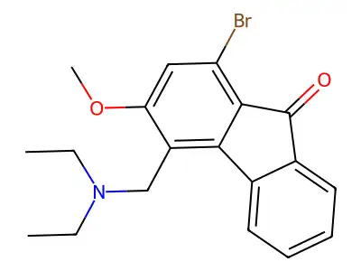 Fluoren-9-one, 1-bromo-4-(diethylamino)methyl-3-methoxy- structure