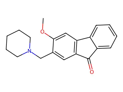 Fluoren-9-one, 3-methoxy-2-piperidinomethyl- structure