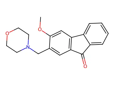 Fluoren-9-one, 3-methoxy-2-morpholinomethyl- structure