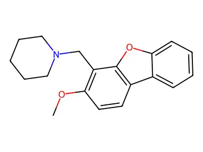 Dibenzofuran, 3-methoxy-4-piperidinomethyl- structure