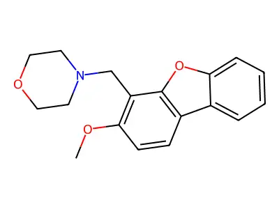 Dibenzofuran, 3-methoxy-4-morpholinomethyl- structure