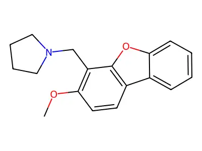 Dibenzofuran, 3-methoxy-4-pyrrolidinomethyl- structure