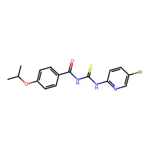 N-[(5-bromopyridin-2-yl)carbamothioyl]-4-propan-2-yloxybenzamide structure