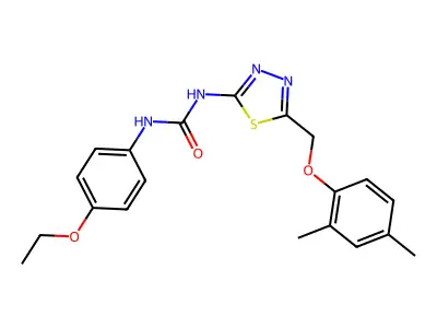1-[5-[(2,4-Dimethylphenoxy)methyl]-1,3,4-thiadiazol-2-yl]-3-(4-ethoxyphenyl)urea structure