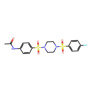 N-[4-[4-(4-fluorophenyl)sulfonylpiperazin-1-yl]sulfonylphenyl]acetamide structure