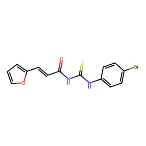 (E)-N-[(4-bromophenyl)carbamothioyl]-3-(furan-2-yl)prop-2-enamide structure