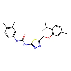 1-(3,4-dimethylphenyl)-3-(5-{[5-methyl-2-(propan-2-yl)phenoxy]methyl}-1,3,4-thiadiazol-2-yl)urea structure
