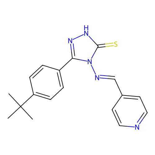 5-(4-tert-butylphenyl)-4-[(4-pyridinylmethylene)amino]-4H-1,2,4-triazole-3-thiol structure