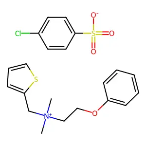 (4-Chlorophenyl) sulfite;dimethyl-(2-phenoxyethyl)-(thiophen-2-ylmethyl)azanium structure