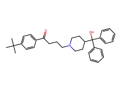 4'-tert-Butyl-4-(4-(hydroxybenzhydryl)piperidino)butyrophenone structure