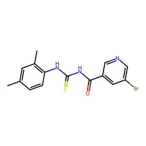 5-bromo-N-[(2,4-dimethylphenyl)carbamothioyl]pyridine-3-carboxamide structure