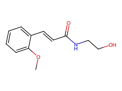 N-(2-hydroxyethyl)-3-(2-methoxyphenyl)prop-2-enamide structure