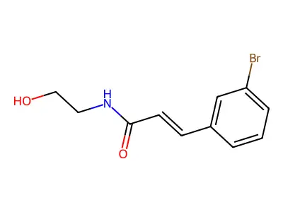 3-(3-bromophenyl)-N-(2-hydroxyethyl)prop-2-enamide structure