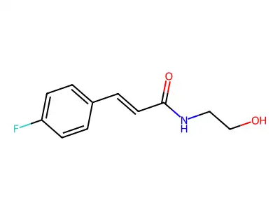 3-(4-fluorophenyl)-N-(2-hydroxyethyl)prop-2-enamide structure