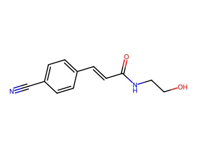 3-(4-cyanophenyl)-N-(2-hydroxyethyl)prop-2-enamide structure