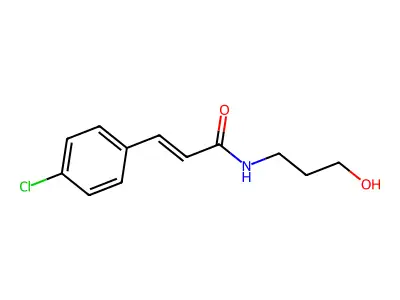 3-(4-chlorophenyl)-N-(3-hydroxypropyl)prop-2-enamide structure