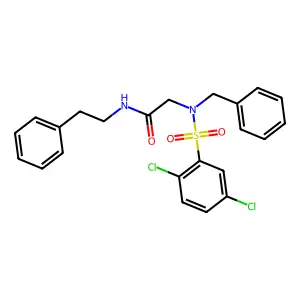 N~2~-benzyl-N~2~-[(2,5-dichlorophenyl)sulfonyl]-N-(2-phenylethyl)glycinamide structure
