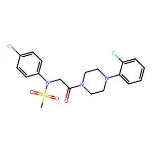 N-(4-chlorophenyl)-N-[2-[4-(2-fluorophenyl)piperazin-1-yl]-2-oxoethyl]methanesulfonamide structure