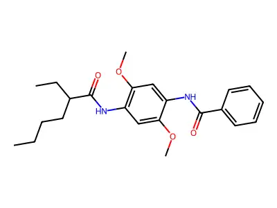 N-{4-[(2-ethylhexanoyl)amino]-2,5-dimethoxyphenyl}benzamide structure