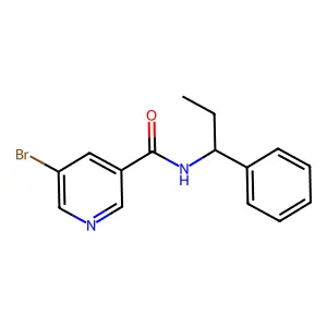 5-bromo-N-(1-phenylpropyl)nicotinamide structure
