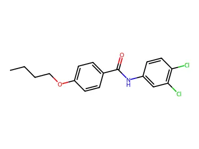 4-butoxy-N-(3,4-dichlorophenyl)benzamide structure
