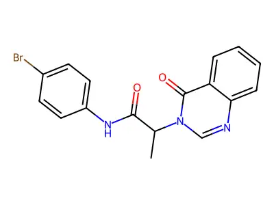 N-(4-bromophenyl)-2-(4-oxoquinazolin-3-yl)propanamide structure