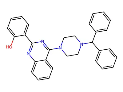 2-{4-[4-(Diphenylmethyl)piperazin-1-yl]quinazolin-2-yl}phenol structure