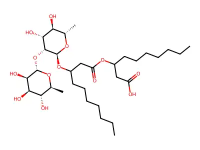 2-O-Rhamnopyranosyl-rhamnopyranosyl-3-hydroxyldecanoyl-3-hydroxydecanoate structure