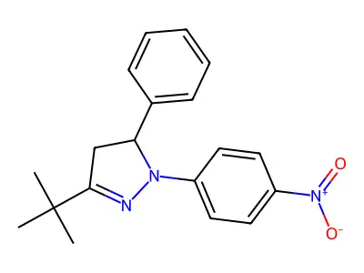 3-tert-butyl-1-(4-nitrophenyl)-5-phenyl-4,5-dihydro-1H-pyrazole structure