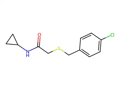 2-((4-Chlorobenzyl)thio)-N-cyclopropylacetamide structure