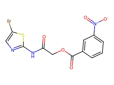[2-[(5-Bromo-1,3-thiazol-2-yl)amino]-2-oxoethyl] 3-nitrobenzoate structure