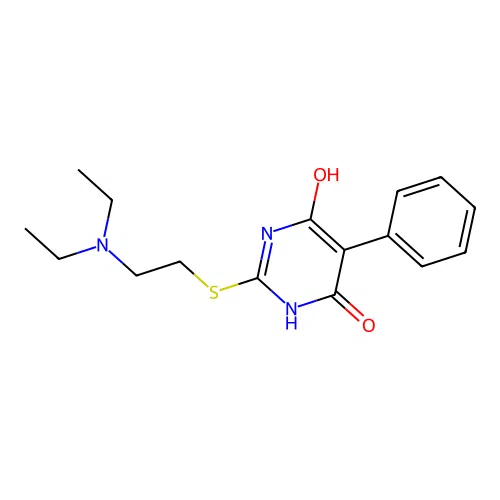 2-{[2-(Diethylamino)ethyl]sulfanyl}-5-phenylpyrimidine-4,6-diol structure