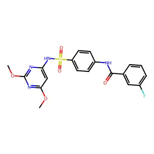 N-{4-[(2,6-Dimethoxypyrimidin-4-YL)sulfamoyl]phenyl}-3-fluorobenzamide structure