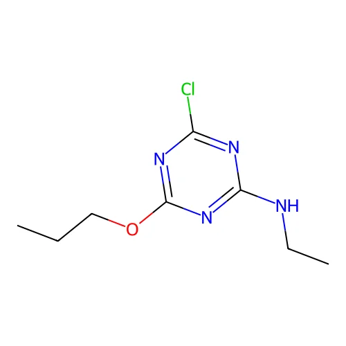 4-chloro-N-ethyl-6-propoxy-1,3,5-triazin-2-amine structure