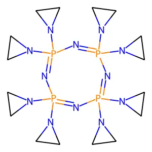 Octaziridinocyclotetraphosphazene structure