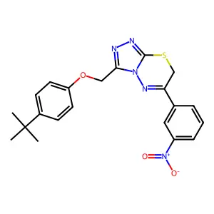 3-[(4-tert-butylphenoxy)methyl]-6-(3-nitrophenyl)-7H-[1,2,4]triazolo[3,4-b][1,3,4]thiadiazine structure