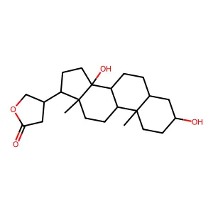Cardanolide, 3,14-dihydroxy-, (3beta,5beta)- structure