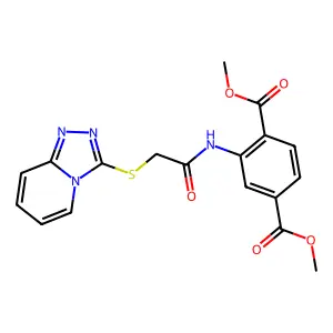 Dimethyl 2-(2-([1,2,4]triazolo[4,3-a]pyridin-3-ylthio)acetamido)terephthalate structure