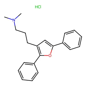 3-Furanpropylamine, N,N-dimethyl-2,5-diphenyl-, hydrochloride structure
